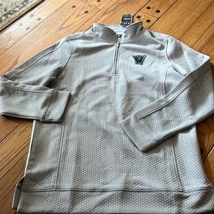 Gray Quarter-Zip Women's Top